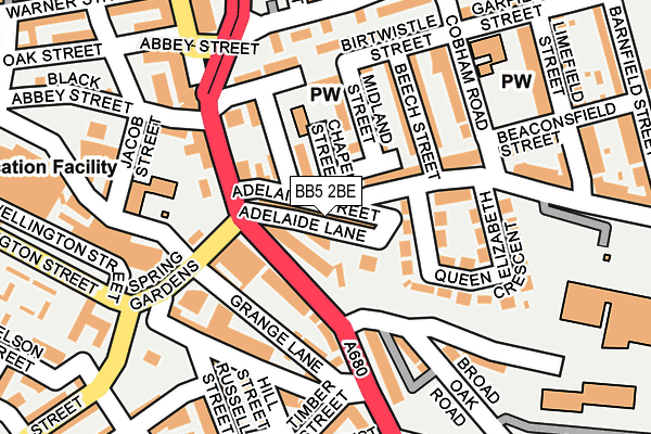 BB5 2BE map - OS OpenMap – Local (Ordnance Survey)