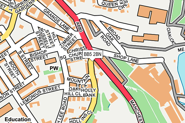 BB5 2BN map - OS OpenMap – Local (Ordnance Survey)