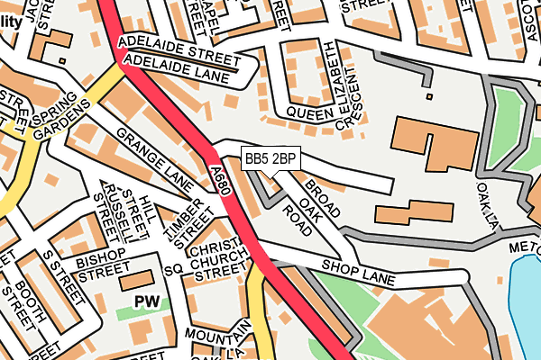BB5 2BP map - OS OpenMap – Local (Ordnance Survey)