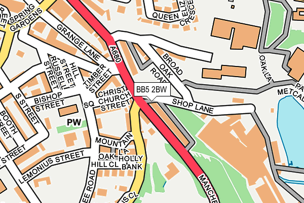 BB5 2BW map - OS OpenMap – Local (Ordnance Survey)