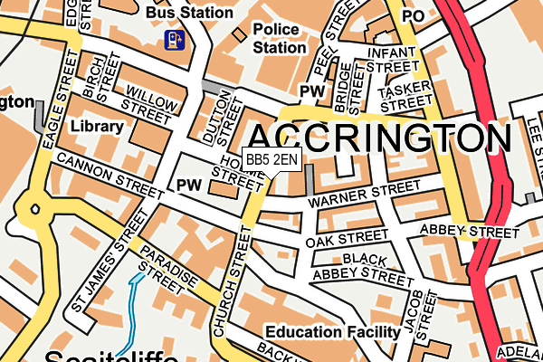 Map of THE TOWN KITCHEN ACCRINGTON LTD at local scale