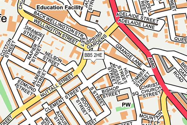 BB5 2HE map - OS OpenMap – Local (Ordnance Survey)