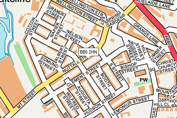 BB5 2HN map - OS OpenMap – Local (Ordnance Survey)