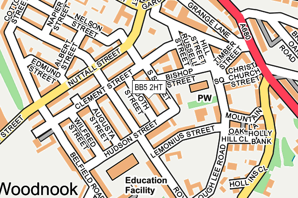 BB5 2HT map - OS OpenMap – Local (Ordnance Survey)