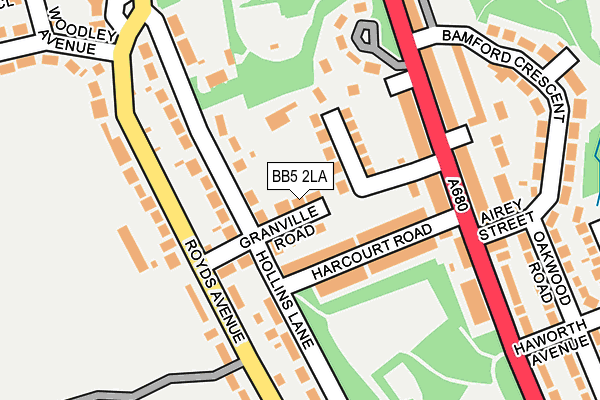BB5 2LA map - OS OpenMap – Local (Ordnance Survey)