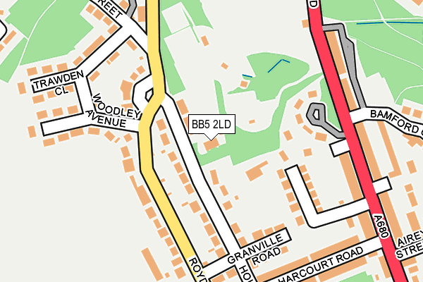 BB5 2LD map - OS OpenMap – Local (Ordnance Survey)