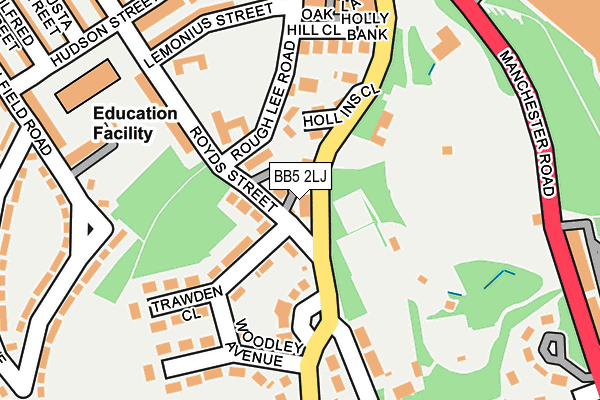 BB5 2LJ map - OS OpenMap – Local (Ordnance Survey)