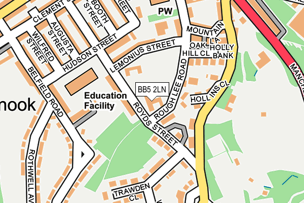 BB5 2LN map - OS OpenMap – Local (Ordnance Survey)