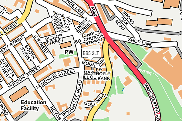 BB5 2LT map - OS OpenMap – Local (Ordnance Survey)