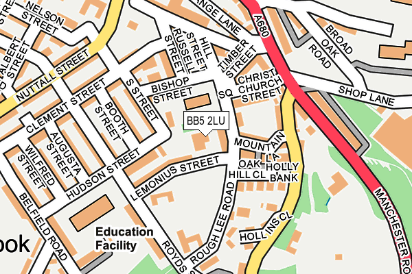 BB5 2LU map - OS OpenMap – Local (Ordnance Survey)