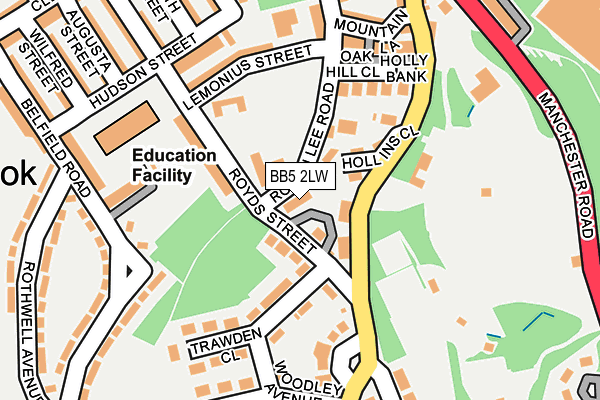BB5 2LW map - OS OpenMap – Local (Ordnance Survey)