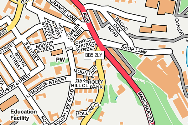 BB5 2LY map - OS OpenMap – Local (Ordnance Survey)