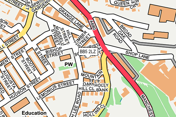 BB5 2LZ map - OS OpenMap – Local (Ordnance Survey)