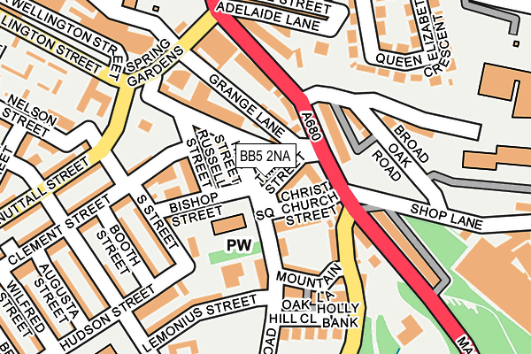 BB5 2NA map - OS OpenMap – Local (Ordnance Survey)