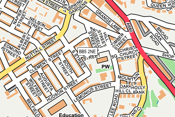 BB5 2NE map - OS OpenMap – Local (Ordnance Survey)