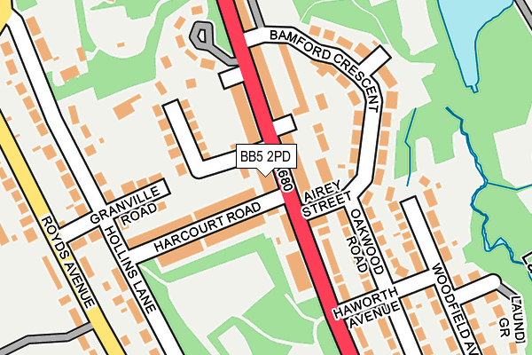 BB5 2PD map - OS OpenMap – Local (Ordnance Survey)