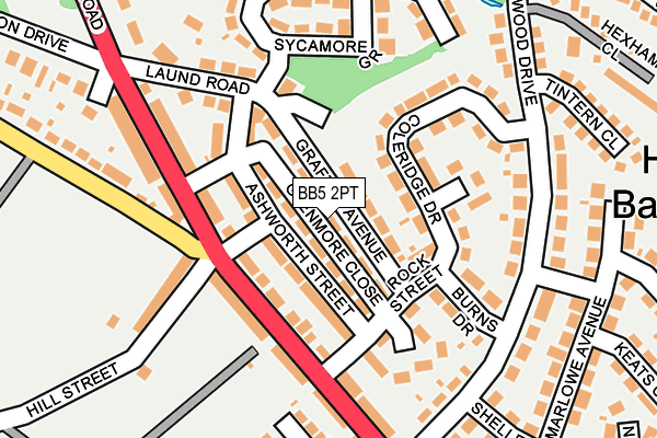 BB5 2PT map - OS OpenMap – Local (Ordnance Survey)