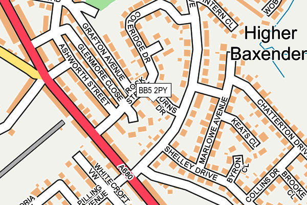 BB5 2PY map - OS OpenMap – Local (Ordnance Survey)