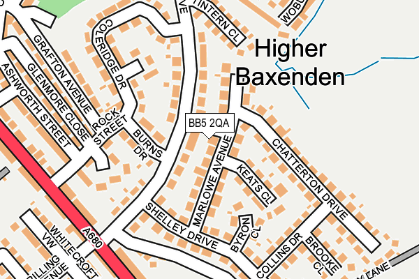 BB5 2QA map - OS OpenMap – Local (Ordnance Survey)