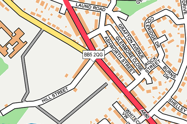BB5 2QG map - OS OpenMap – Local (Ordnance Survey)