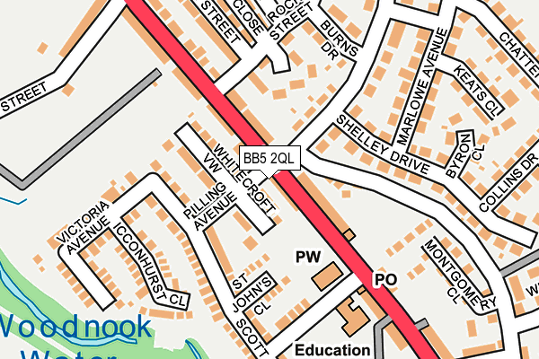 BB5 2QL map - OS OpenMap – Local (Ordnance Survey)