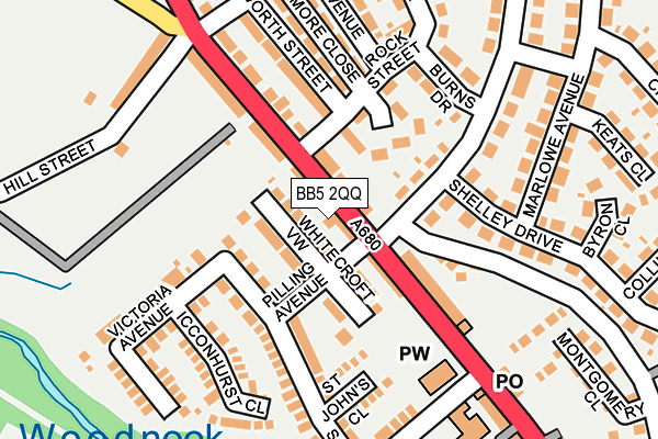 BB5 2QQ map - OS OpenMap – Local (Ordnance Survey)