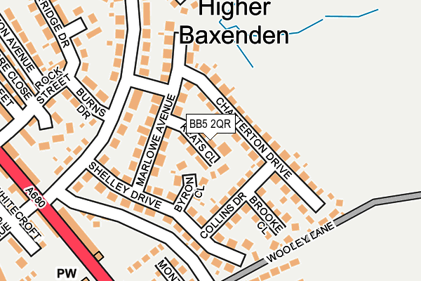 BB5 2QR map - OS OpenMap – Local (Ordnance Survey)
