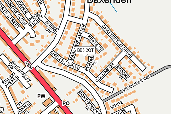 BB5 2QT map - OS OpenMap – Local (Ordnance Survey)