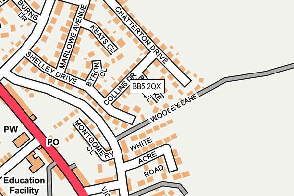 BB5 2QX map - OS OpenMap – Local (Ordnance Survey)