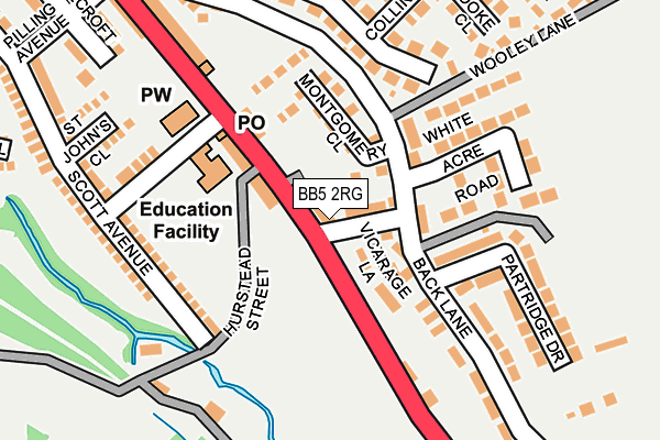 BB5 2RG map - OS OpenMap – Local (Ordnance Survey)