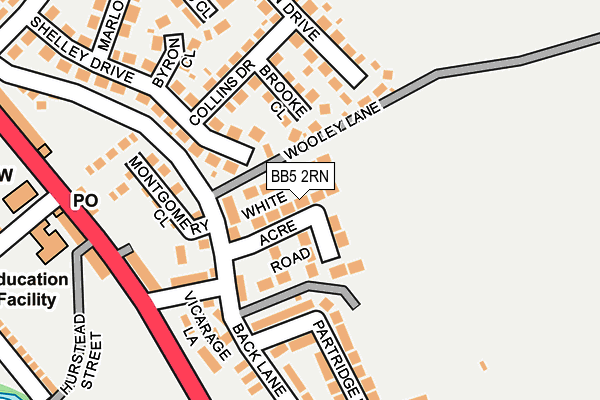 BB5 2RN map - OS OpenMap – Local (Ordnance Survey)