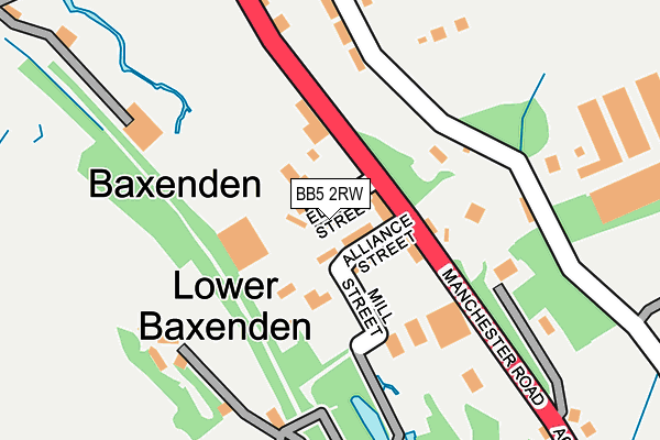 BB5 2RW map - OS OpenMap – Local (Ordnance Survey)