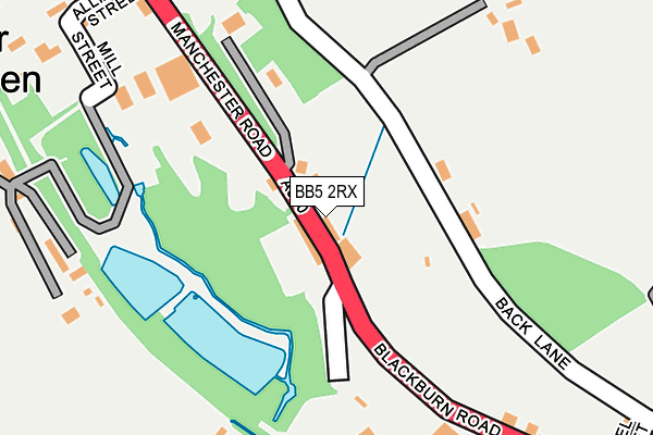 BB5 2RX map - OS OpenMap – Local (Ordnance Survey)