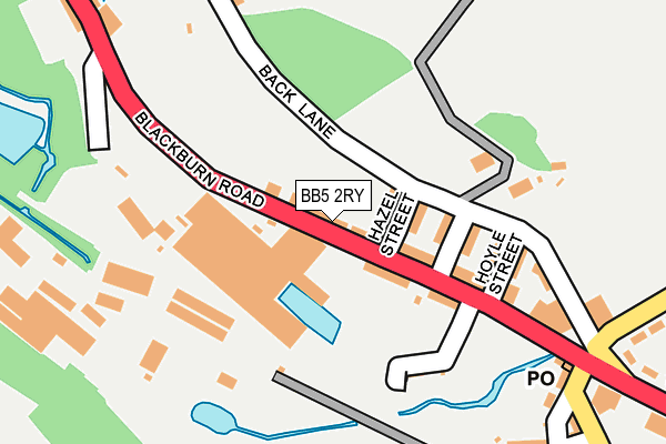 BB5 2RY map - OS OpenMap – Local (Ordnance Survey)