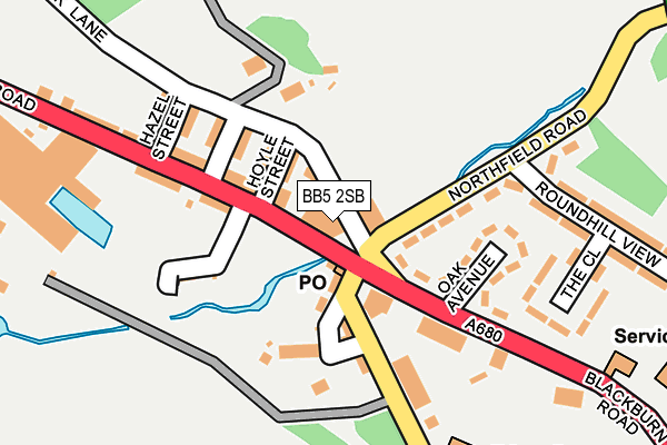 BB5 2SB map - OS OpenMap – Local (Ordnance Survey)