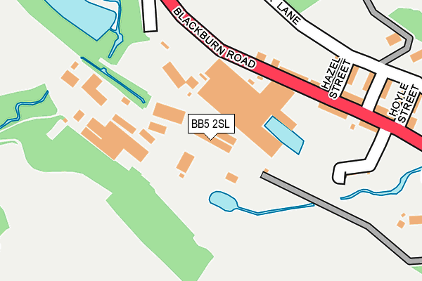 BB5 2SL map - OS OpenMap – Local (Ordnance Survey)