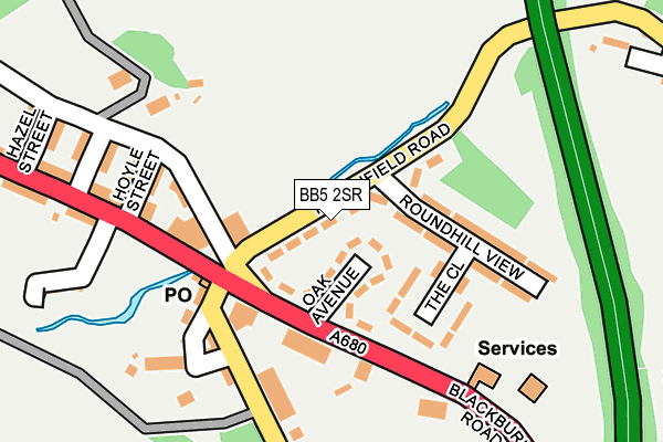 BB5 2SR map - OS OpenMap – Local (Ordnance Survey)