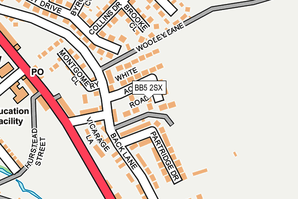 BB5 2SX map - OS OpenMap – Local (Ordnance Survey)