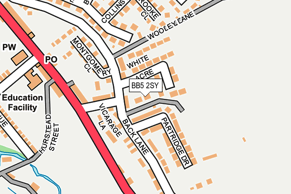 BB5 2SY map - OS OpenMap – Local (Ordnance Survey)