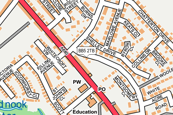 BB5 2TB map - OS OpenMap – Local (Ordnance Survey)