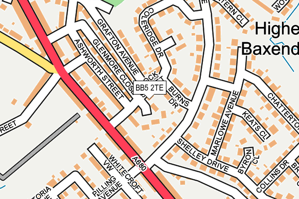 BB5 2TE map - OS OpenMap – Local (Ordnance Survey)