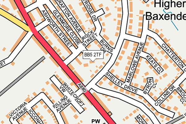 BB5 2TF map - OS OpenMap – Local (Ordnance Survey)