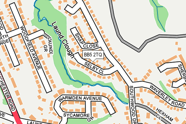 BB5 2TQ map - OS OpenMap – Local (Ordnance Survey)