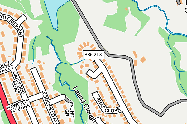 BB5 2TX map - OS OpenMap – Local (Ordnance Survey)
