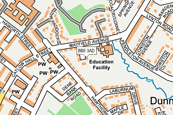 BB5 3AD map - OS OpenMap – Local (Ordnance Survey)