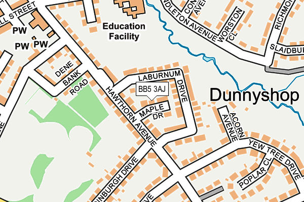 BB5 3AJ map - OS OpenMap – Local (Ordnance Survey)