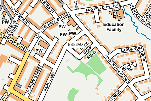 BB5 3AQ map - OS OpenMap – Local (Ordnance Survey)