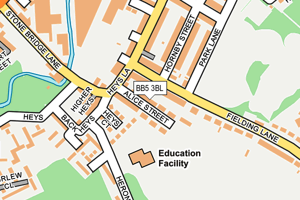 BB5 3BL map - OS OpenMap – Local (Ordnance Survey)