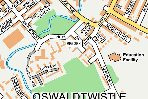 BB5 3BX map - OS OpenMap – Local (Ordnance Survey)