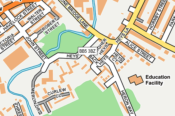BB5 3BZ map - OS OpenMap – Local (Ordnance Survey)
